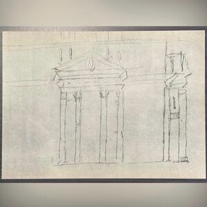 SKETCH - COLONNADE - ST. PETER'S Giovanni Gian Lorenzo Bernini Fine Art Print